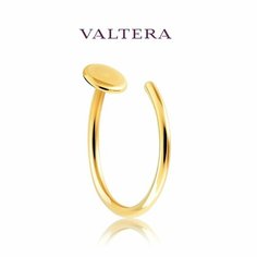 Пирсинг в нос VALTERA, серебро, 925 проба, золочение, средний вес 0.25 гр., золотой