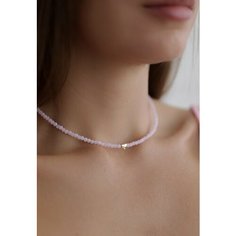 Чокер BLV Jewerly, длина 38 см, розовый/золотистый