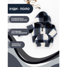 Худи Снолики, размер 98, синий/белый