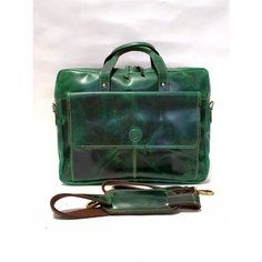 Портфель Black Buffalo Bags, фактура гладкая, зеленый