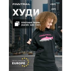 Худи Finntrail Футер с начёсом, размер XXS, , черный, розовый