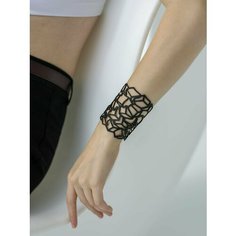 Браслет, размер one size, черный Leather Flower