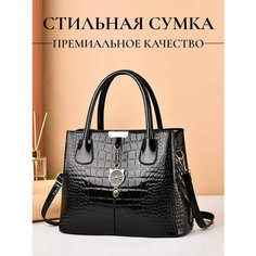 Сумка , фактура лаковая, черный Elite Purses