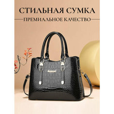 Сумка , фактура лаковая, черный Elite Purses