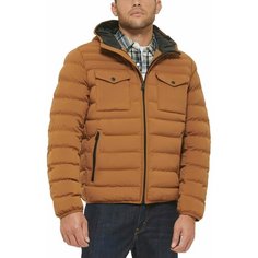 Куртка Levis Men Stretch Hooded Puffer Jacket, размер M, коричневый Levis®