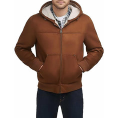 Куртка Levis Men Buffed Cow Faux Leather Hoody Bomber, размер S, коричневый Levis®
