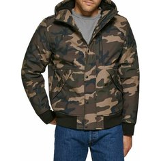 Куртка Levis Men Soft Shell Sherpa Lined Hoody Bomber Jacket, размер S, коричневый/зеленый Levis®