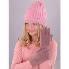 Перчатки ТЕПЛЫШИ, размер 16,5, розовый, серый
