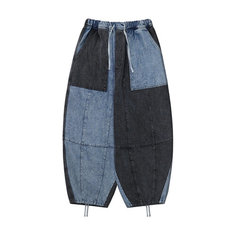 Брюки ANGLAN Denim Mix Fatigue Balloon, размер One size, синий
