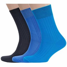 Носки RuSocks, комплект, 3 пары, размер 25, рис. 01/02/03, микс 18