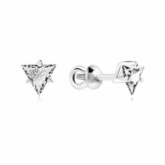 Серьги пусеты VALTERA, серебро, 925 проба, фианит, , серебристый