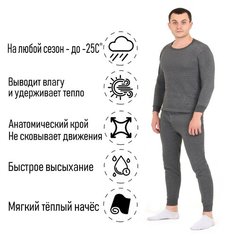 Комплект термобелья Мастер К., размер 50/52, сине-зеленый