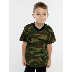 Футболка Дети в цвете Базовая детская футболка, размер 36-128, черный/зеленый