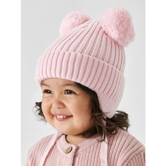 Шапка бини Happy Baby, размер 46-48, pink