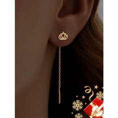 Серьги цепочки Ювелир Карат, серебро, 925 проба, золочение, длина 4.7 см, , золотистый