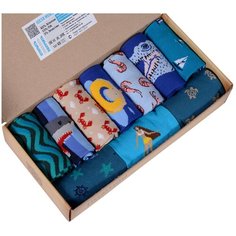 Носки MoscowSocksClub, комплект, 10 пар, размер 25, микс МОРЕ 2