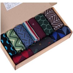 Носки MoscowSocksClub, комплект, 10 пар, размер 25, спокойная геометрия