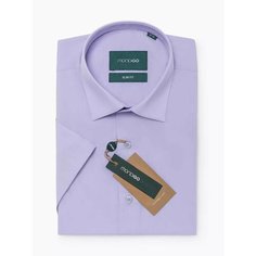 Рубашка MONDIGO классическая с коротким рукавом SLIM FIT, размер M, лавандовый