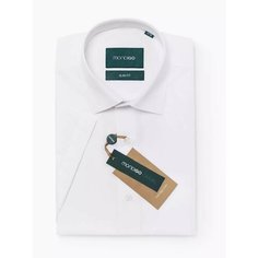 Рубашка MONDIGO классическая с коротким рукавом SLIM FIT, размер L, белый