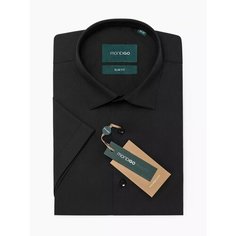 Рубашка MONDIGO классическая с коротким рукавом SLIM FIT, размер XL, черный