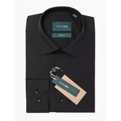 Рубашка MONDIGO классическая с длинным рукавом SLIM FIT, размер S, черный