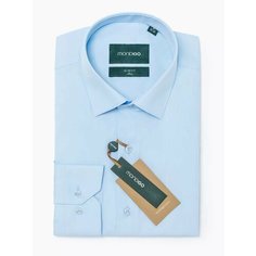 Рубашка MONDIGO классическая с длинным рукавом LOW SLIM FIT, размер L, голубой