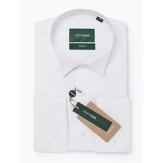 Рубашка MONDIGO классическая под запонки и бабочку с длинным рукавом SLIM FIT, размер L, белый