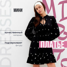 Платье MIST, размер 44, чёрный/бантик
