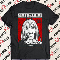 Футболка Футболка Chainsaw Man, Power, Человек бензопила, размер 2XS, чepный Анимания Brand
