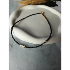 Колье, золотой, бежевый, черный Нет бренда