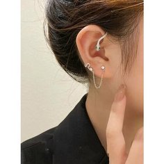 Серьги каффы, клаймберы LERO, серебряный