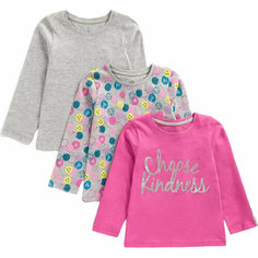 Лонгслив mothercare, 3шт., размер 128, серый/розовый