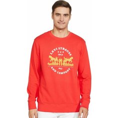 Свитшот Levis LOGO PRINT CREW-NECK SWEATSHIRT, размер M, , красный/оранжевый Levis®