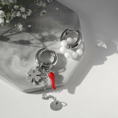 Серьги-трансформеры Queen Fair, пластик, размер 8 мм, красный