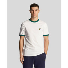 Футболка Lyle & Scott Ringer T-Shirt, размер M, зеленый, белый