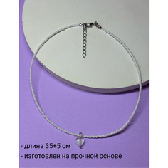 Чокер SIDORINA SOFIA ACCESSORIES, перламутр, бисер, длина 35 см, прозрачный