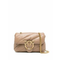Сумка кросс-боди Pinko, фактура стеганая, коричневый