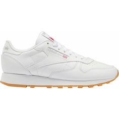 Кроссовки Reebok Classic Leather, полнота F (EU)/ на среднюю стопу, размер 9,5 US, белый