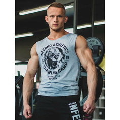 Майка спортивная Inferno Style Майка "LION" широкое плечо INFERNO style М-002-001, 1 шт., размер 3XL, серый