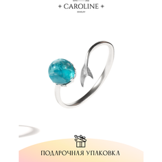 Кольцо-кулон Caroline Jewelry, лунный камень, кристалл, безразмерное, серебряный, бирюзовый