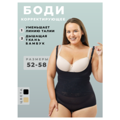 Боди, размер 52/54 (4XL), черный (black) Simona Best