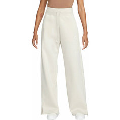 Брюки спортивные NIKE W NSW PHNX FLC HR PANT WIDE, размер L, белый