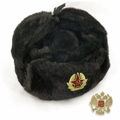 Шапка ушанка Ажна, размер 58, черный