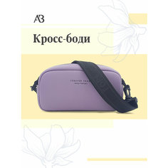Сумка мессенджер A&B, фактура зернистая, сиреневый A.B.