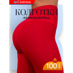 Колготки Cinema красные 100 den из микрофибры, 100 den, размер 3, rosso