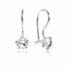 Серьги VALTERA, серебро, 925 проба, фианит, размер 15 мм, длина 1.5 см, , белый