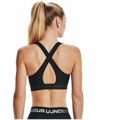 Топ спортивный Under Armour Crossback Mid Bra, 1 шт., размер XS, черный/черный