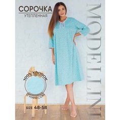 Сорочка Modellini Сорочки Modellini утепленные, размер 54, ментол
