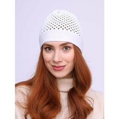 Шапка MI ROPA Шапка "Кроше" вязаная сетка, размер 50/56, белый