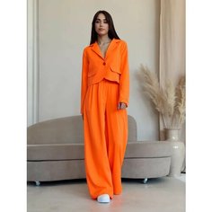 Костюм классический MATRESHKA_LOVE Костюм классический с укороченным пиджаком MATRESHKA_LOVE, размер 44, оранжевый